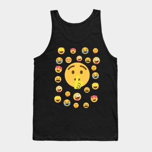 Funny Emoji Sticker Smile Happy Emotion Secret Tank Top